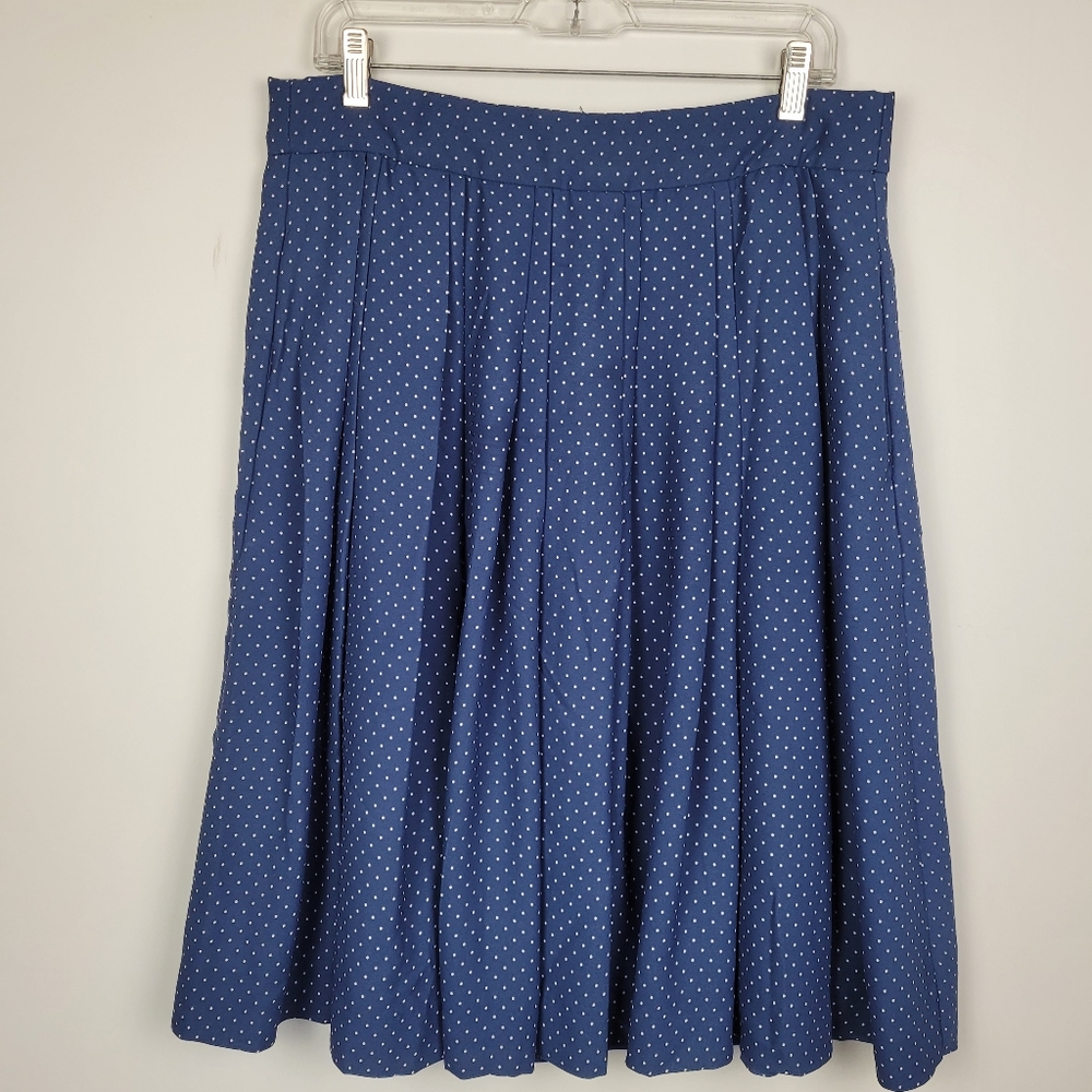 J. CREW PLEATED POLKA DOT SKIRT MIDI SIZE 12 *SEE VIDEO